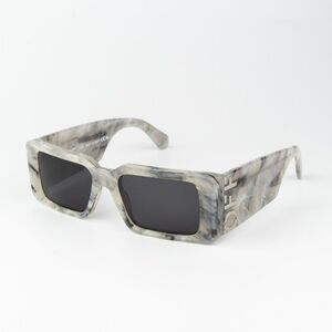Off-White MILANO Men Sunglasses Marble Grey Square OERI097 0807 NEW AUTHENTIC